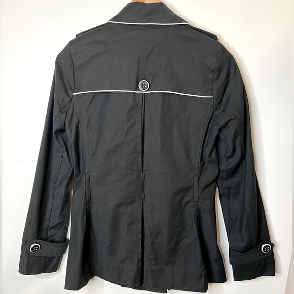 Rampage Black Tipped Short Trench Coat, S - Picture 6 of 6